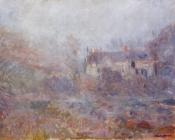 克劳德 莫奈 : Houses at Falaise in the Fog